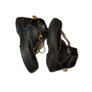 Orthofeet Granite Black Leather Boots – Men’s 12 Wide – Comfort Work Boots GUC